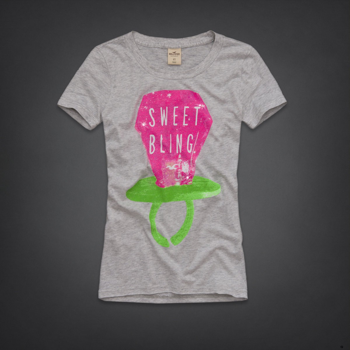 Hollister Mujeres De Cuello Redondo Corto Remera HCO4857